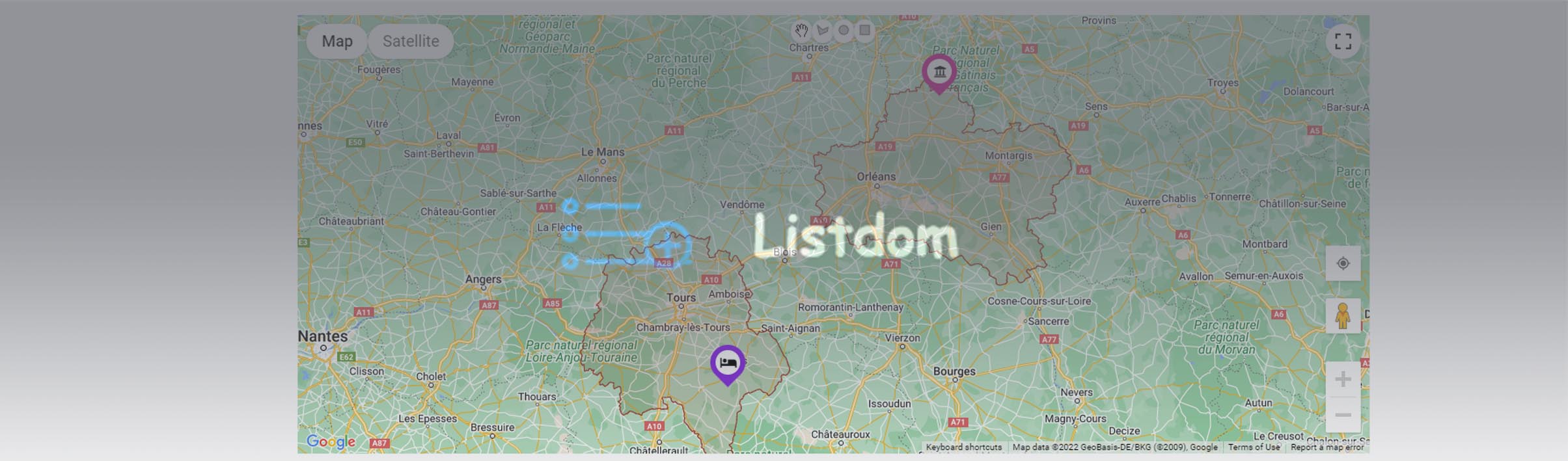 KML addon google map view by Listdom directory plugin