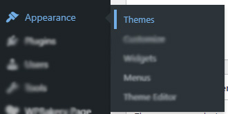 wordpress appearance themes location